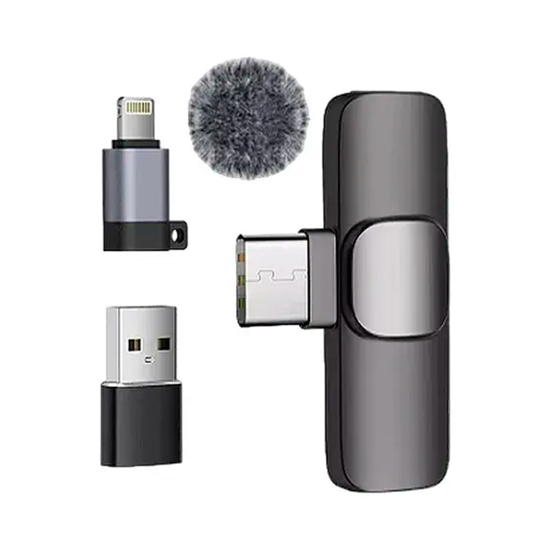 Imagen de Micrófono Inalámbrico Solapero Tipo-C Con Adaptadores K9