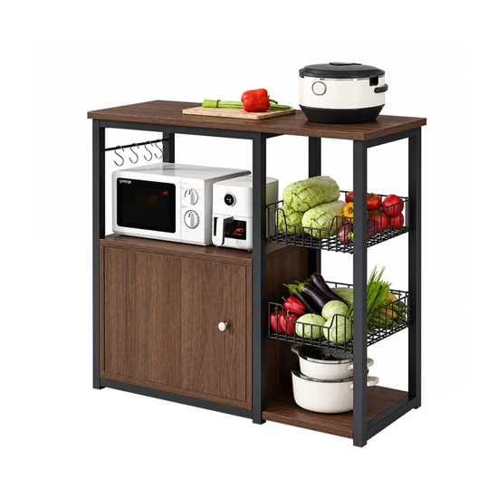 Imagen de Rack Multiuso Organizador Cocina Metal y Madera 80cm Mövi