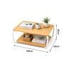 Imagen de Mesa Ratona 2 Niveles Estante 100x60cm Mövi