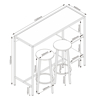 Imagen de Barra Desayunador + 2 Taburetes MDF Hierro 124cm Mövi