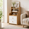 Imagen de Mesa de Luz MDF con 2 Cajones y Estantes 40cm Mövi
