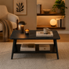 Imagen de Mesa de Centro Ratona con Estante 80cm Negra Mövi