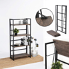 Imagen de Estantería Plegable Industrial de Hierro y Madera 4 Niveles Mövi