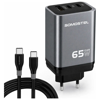Imagen de Cargador Somostel Para Celular 65W Triple Puerto Y Cable