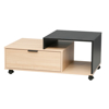Imagen de Mesa Ratona 90cm Natural y Negro con Ruedas Mövi