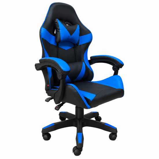 Imagen de Silla Gamer Ergonómica Regulable Con Almohadones Azul Mövi