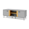 Imagen de Rack Madera para TV con 2 Puertas, Estantes y Patas de Metal