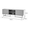 Imagen de Rack Minimalista TV con 2 Puertas, Estantes y Patas de Metal 150cm