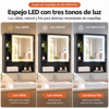 Imagen de Espejo de Baño Estantes Iluminación LED 3 Tonos