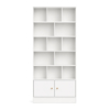 Imagen de Biblioteca Estantería Blanca Con Estantes y 2 Puertas 80x178cm Mövi