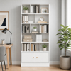 Imagen de Biblioteca Estantería Blanca Con Estantes y 2 Puertas 80x178cm Mövi