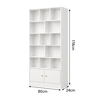 Imagen de Biblioteca Estantería Blanca Con Estantes y 2 Puertas 80x178cm Mövi