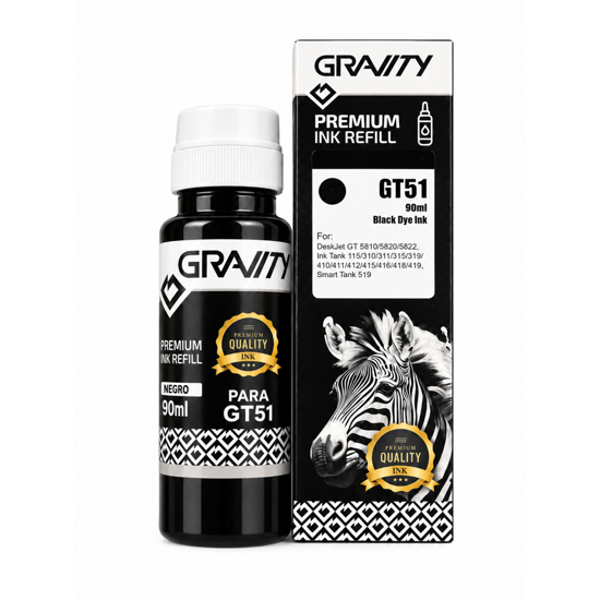 Imagen de Tinta gravity GT51 NEGRA Universal Sistema Continuo